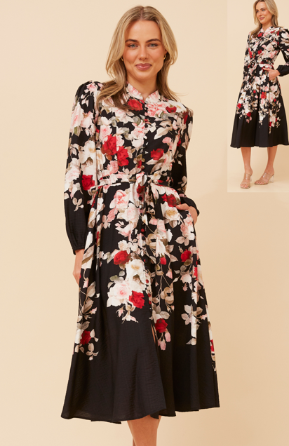 Black Love heart Floral dress
