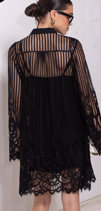 Lace Black MId short dress