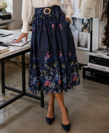 Lorraine Blue flower skirt