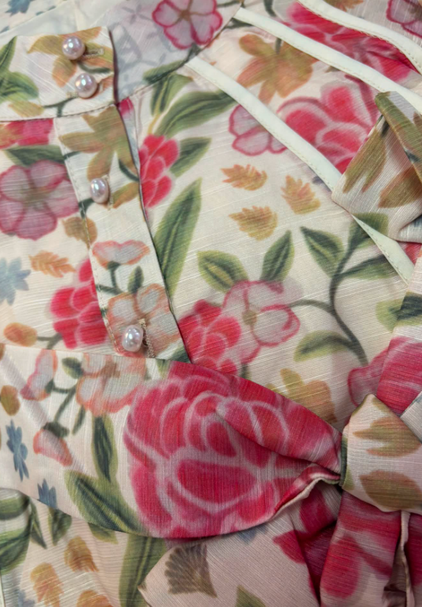 Peach Piping detail dress