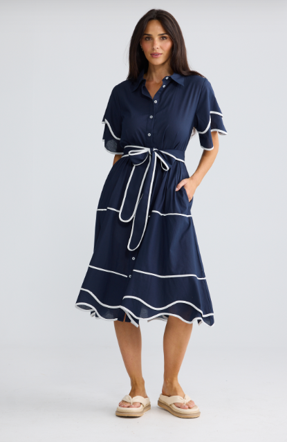 Madge Midi Navy dress