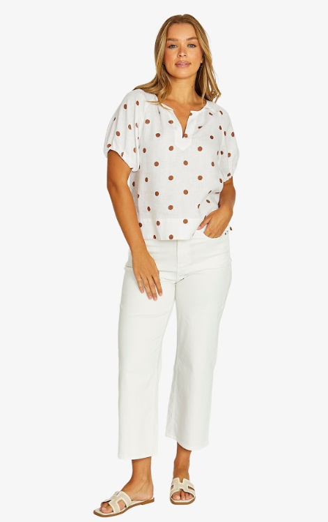 Chestnut/White Spotted blouse