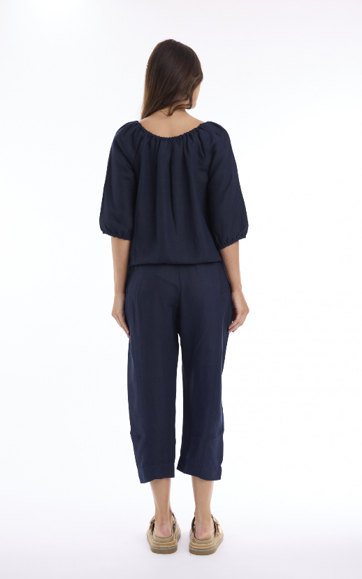 Linen Navy Pants