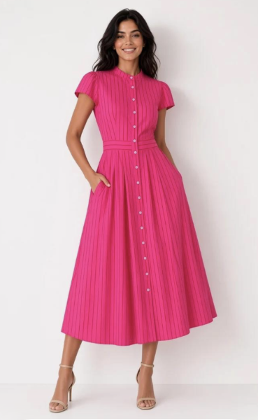 Lyra Cotton Pink Dress