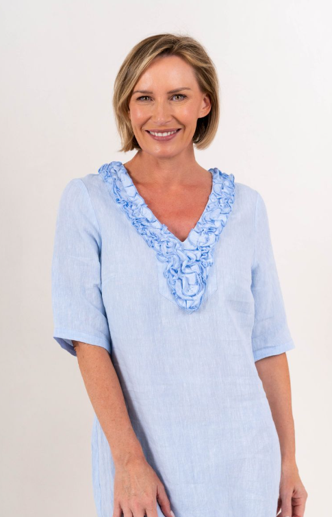 Blue Sky Linen Dress