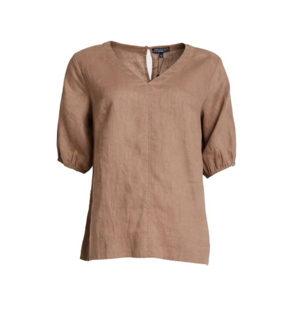 GS Mocha Anna Linen top