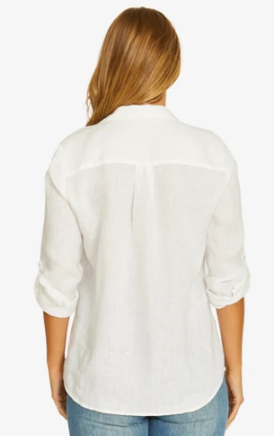 White linen Placket shirt