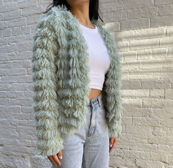 Fluffy jacket SAGE