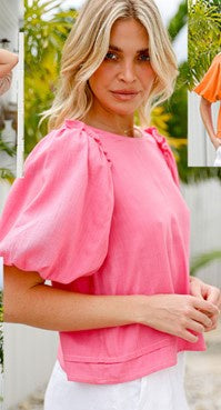 Pink frill blouse