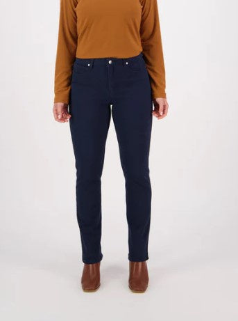 Slim navy knit jean