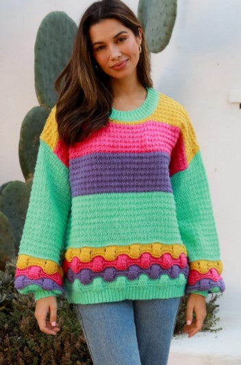 Rainbow green jumper