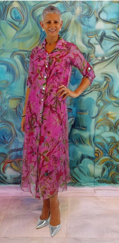 Pink Frilled collar dress