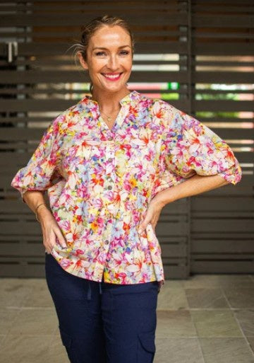 Carnival Floral buttoned blouse