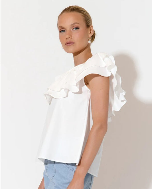 White Serena poplin blouse