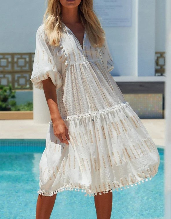 White embroidery dress