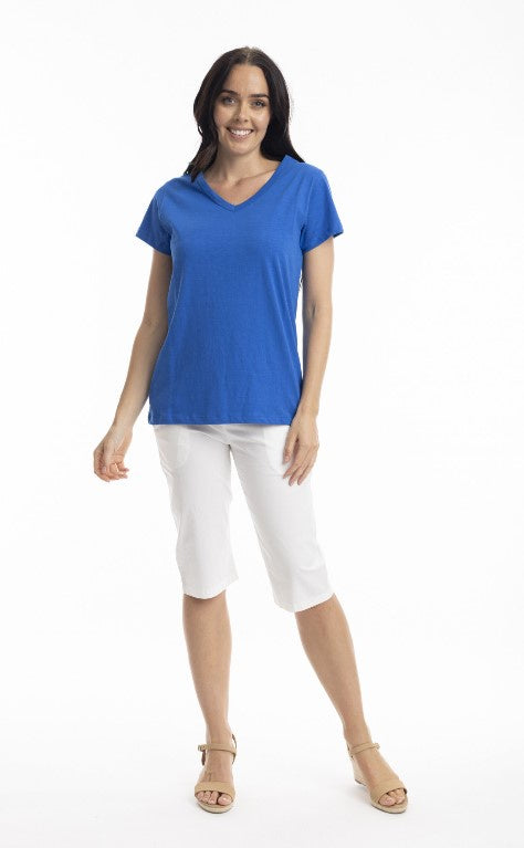 Electric blue V tee