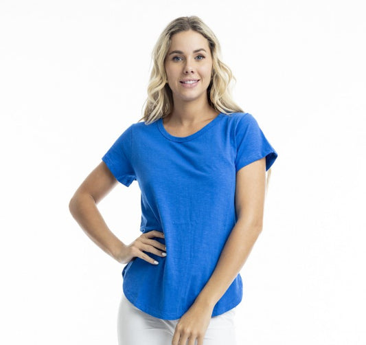 Electric blue round tee