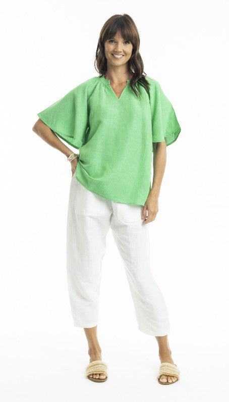 Parrot chinese linen blouse