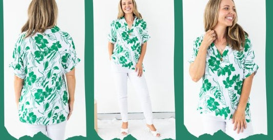 Green forest blouse