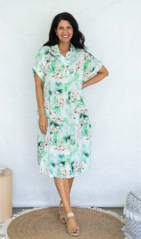 Floral teal Kaftan dress