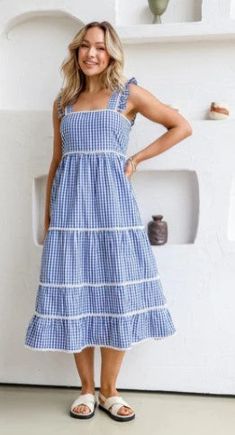 GINGHAM BLUE DRESS