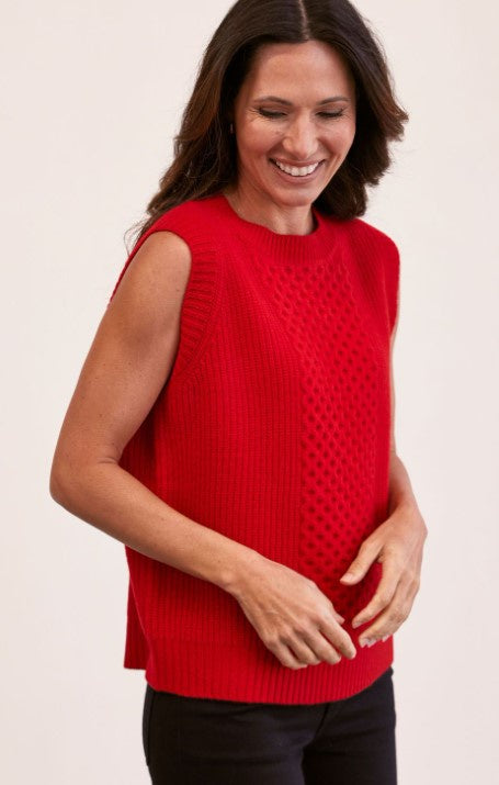 Red Merino wool Vest