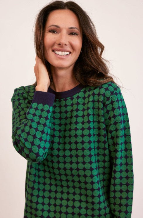 Navy/green dotts sweater