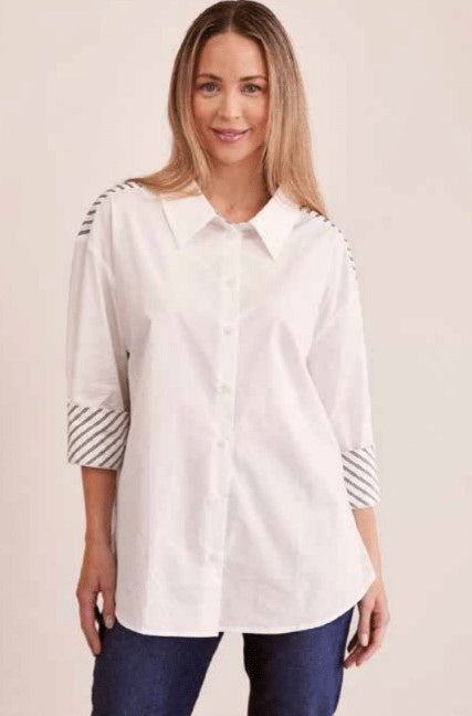 Cotton spliced shirt