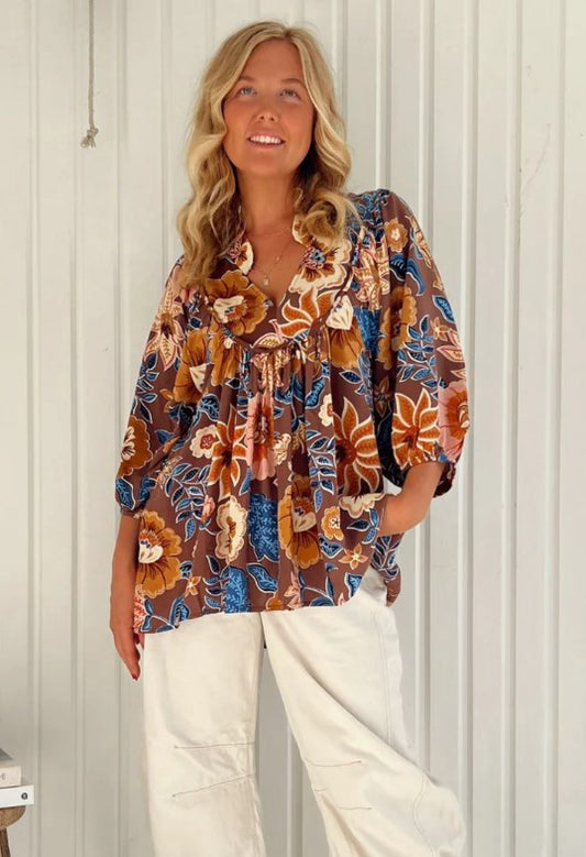 Tierra Print Boheme Blouse