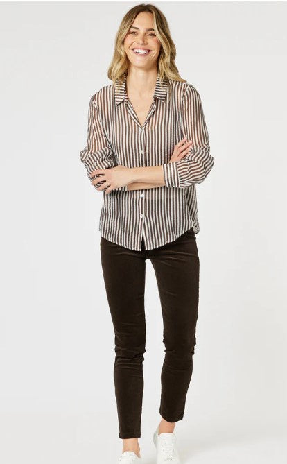 GS City stripe shirt chocolate