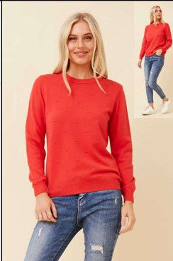 Red sweater pullover
