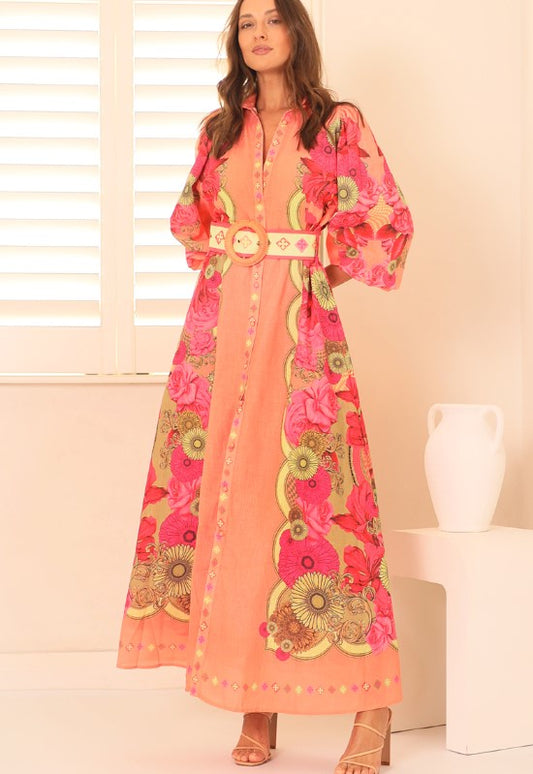 Melon Maxi dress