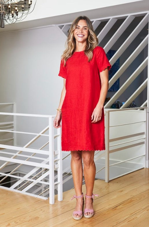 Red Amalfi Linen Dress