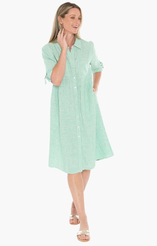 Apple/white check pocket dress