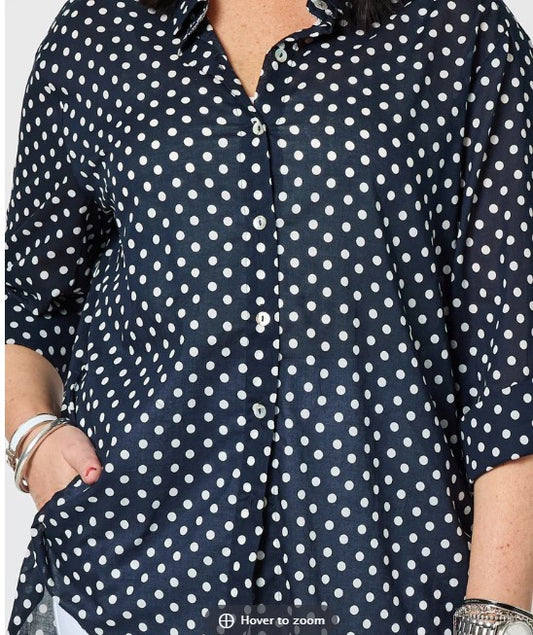 Get Spotty shirt Navy