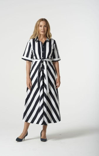 GC Black Cotton Stripe dress