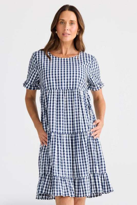 BT Clementine  Navy Gingham dress
