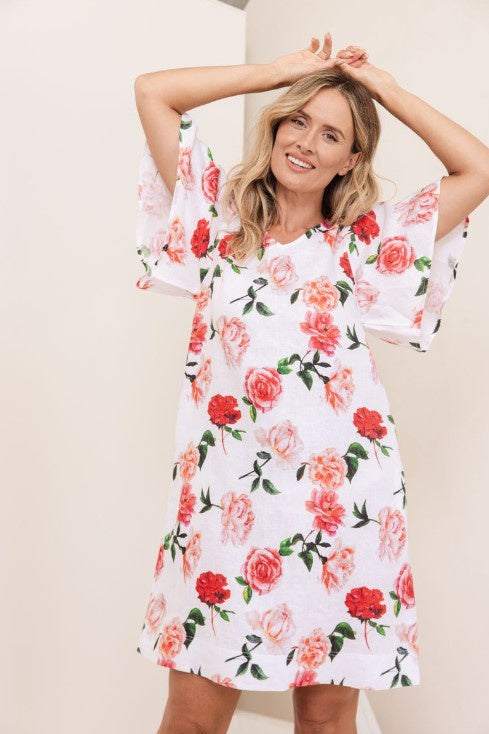 Linen Rose Flutter dress