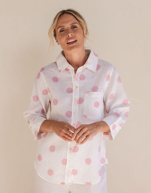 Linen Pink Spot Shirt