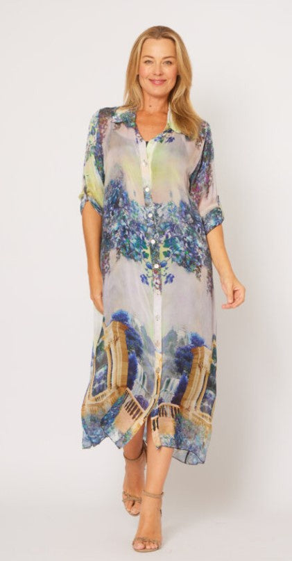 Silk Slip Blue floral dress