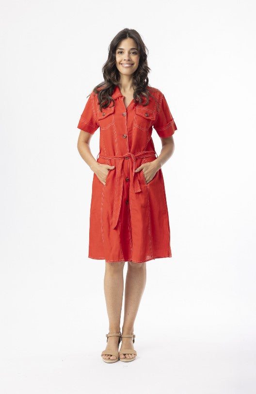 Cotton Red Collar dress