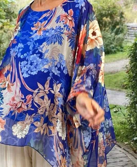 Colbalt Silk Blouse
