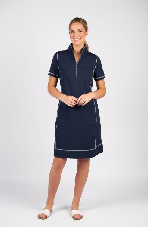 Vassalli Ink Cotton stitching dress