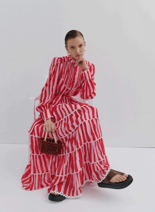 Charlotte Maxi Red Mad hatter dress