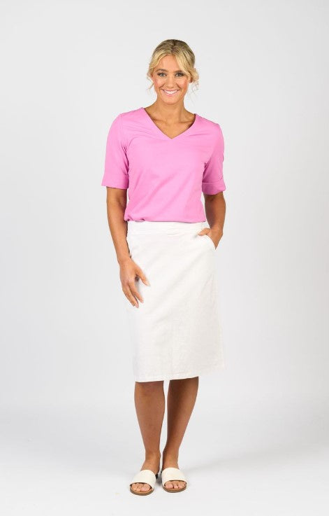 Vassailli white cotton skirt
