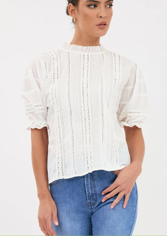 Boho Bambi cotton white blouse
