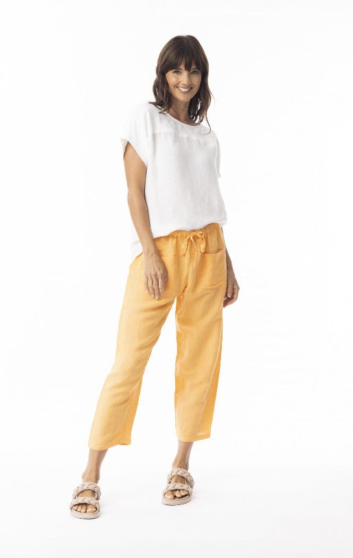Apricot Linen Pants