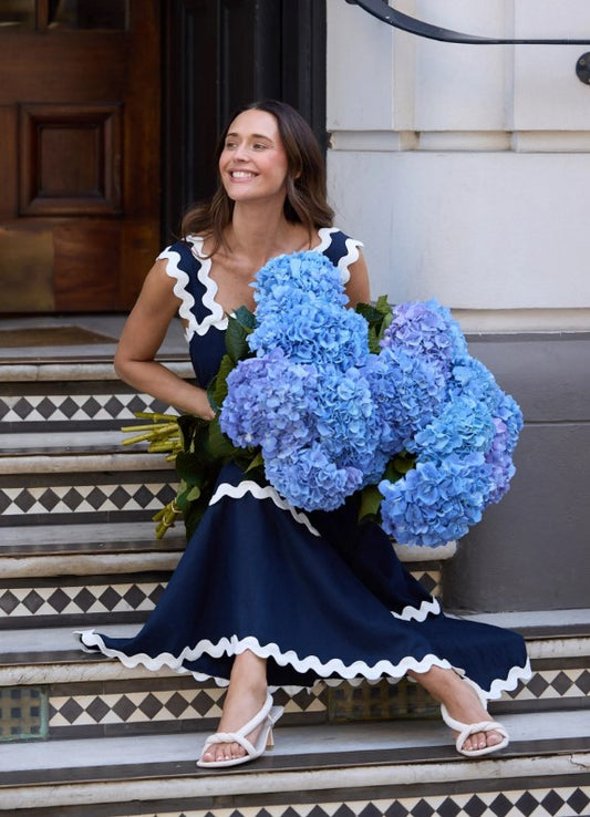 Navy Marlo Ric Rac dress