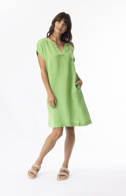 Escape linen Green Shift dress