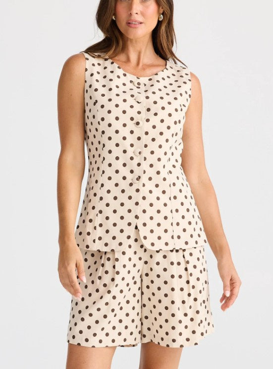 Choc polka dott vest